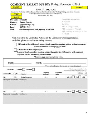 Fillable Online Nfpa Ballot Form Nfpa Fax Email Print Pdffiller