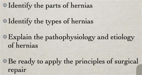 Hernias Flashcards Quizlet