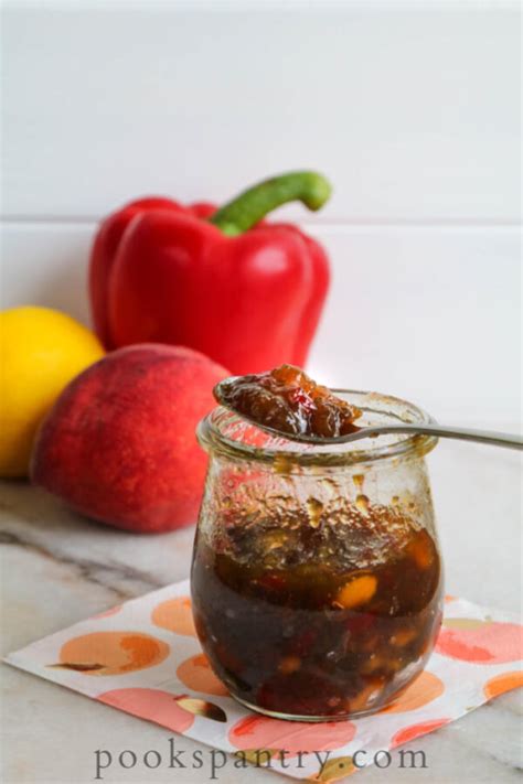 Peach Pepper Jam With Hatch Chilies Pooks Pantry Recipe Blog