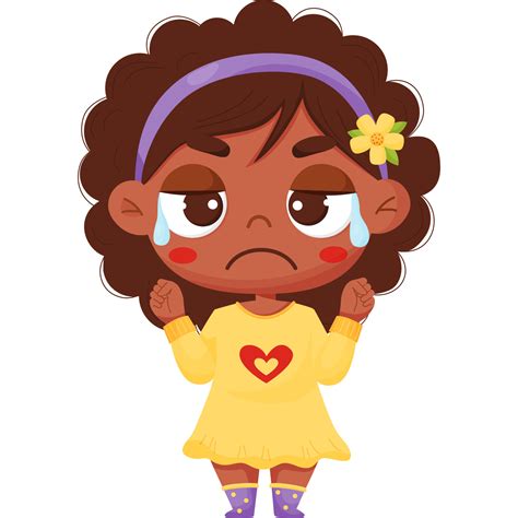 Emotion Crying Dark Skinned Girl With Tears 15518327 Vector Art At Vecteezy