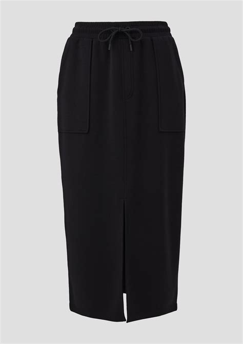 Scuba Midi Skirt Black S Oliver