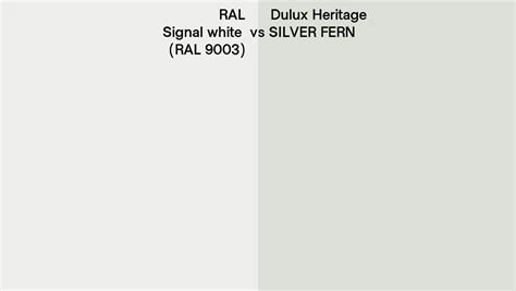 Ral Signal White Ral Vs Dulux Heritage Silver Fern Side By Side