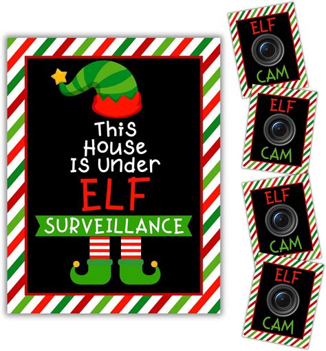 Amazon This House Is Under Elf Surveillance Sign Santa Cam Letter