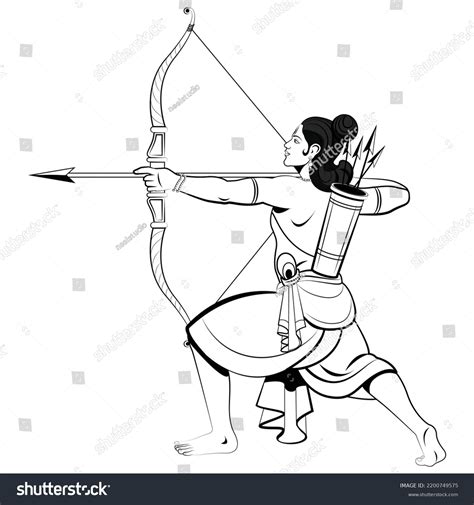 Lord Rama Happy Dussehra Celebration Goddess Stock Vector (Royalty Free ...