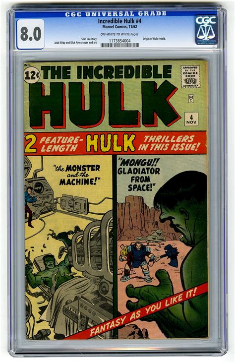 Comicsvalue Incredible Hulk 4 CGC 8 0 OW W Origin Retold Marvel