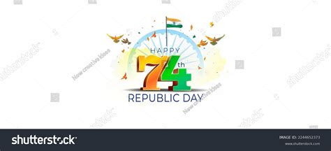 Happy Republic Day Of India Concept Happy 74th Royalty Free Stock