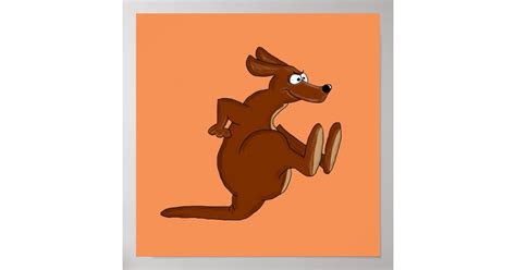 Kicking Kangaroo Poster Zazzle