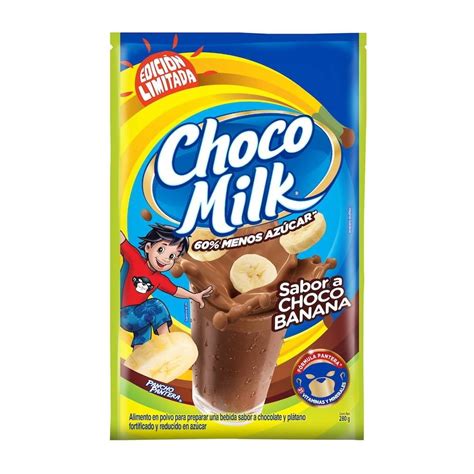 Alimento en polvo Choco Milk sabor choco banana 60 menos azúcar 280 g