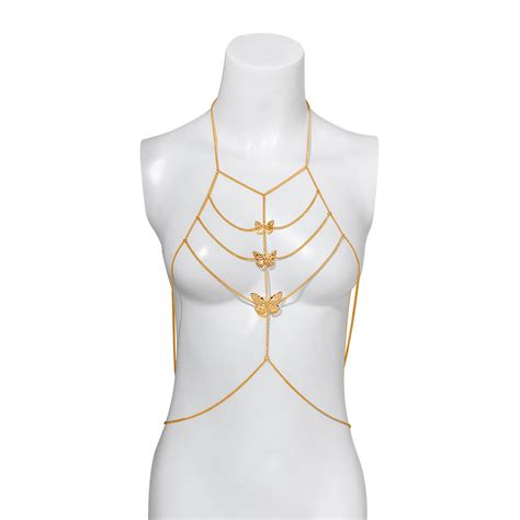 Sexy Beach Butterfly Bikini Chest Chain Fashion Metal Chest Chain Body