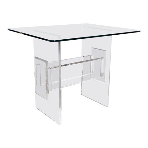 Postmodern Lucite Octagonal Glass Top Side Table 1980s For Sale At 1stdibs