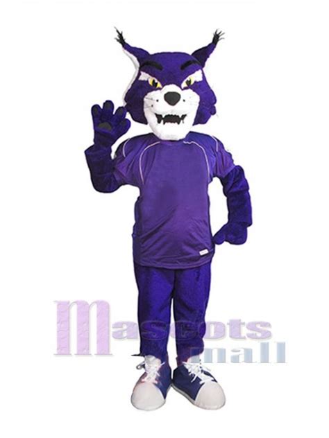 Purple Wildcat Mascot Costume Animal