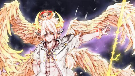 Wallpaper guy, horns, wings, fantasy, anime, art hd, picture, image