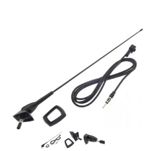 ANTENNE DE TOIT Autoradioantenne Avec Pied Et Câble 40cm Noir pour