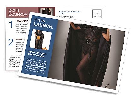 Brunette Witch Costume A Sexy Look For Halloween Night Postcard