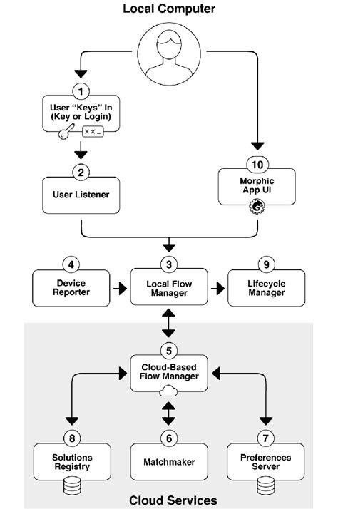 A schematic diagram of the architecture of the Morphic system showing ...