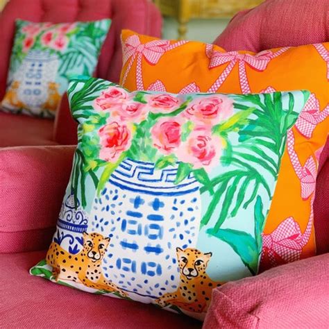 Chinoiserie Ginger Jar Scatter Cushion Throw Pillow Cover Etsy