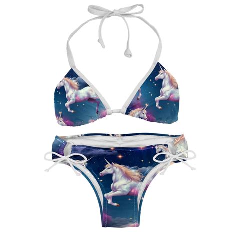 Starry Unicorn Detachable Sponge Adjustable Strap Bikini Set Two Pack