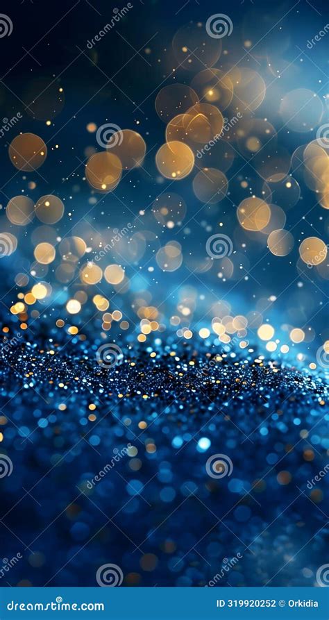 Blue and Gold Glitter Background Design Stock Illustration ...