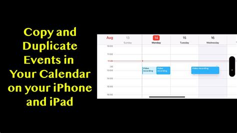 How To Duplicate Events In Your Calendar On Your Iphone And Ipad Youtube