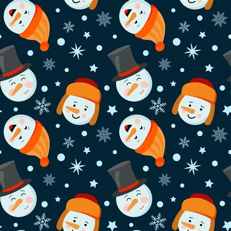 Snowman Seamless Pattern Vector Art, Icons, and Graphics for Free Download