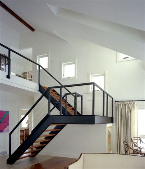 metal stair design with landing – Staircase design