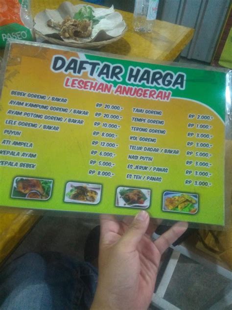 Menu At Lesehan Anugerah Kotagede Restaurant Bantul