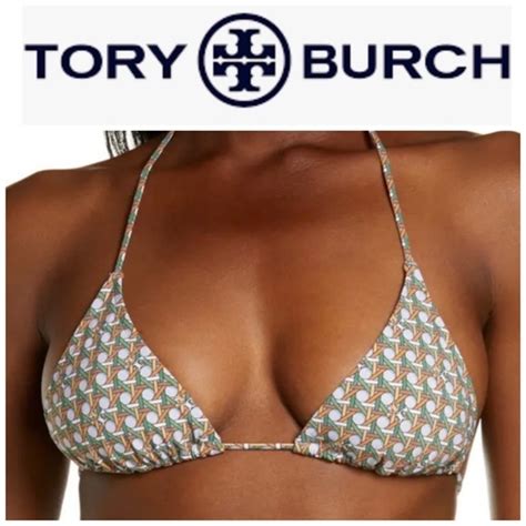 Tory Burch Swim New Tory Burch Basket Weave Print Bikini Top Poshmark