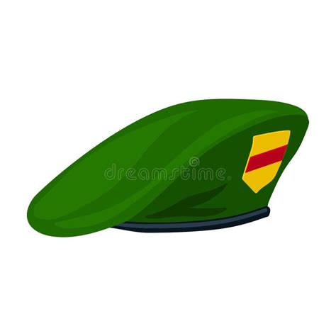 Military Beret Vector Iconcartoon Vector Icon Isolated On White