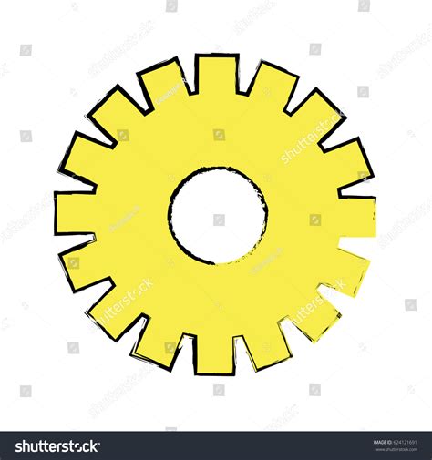 Yellow Gear Symbol Process Industry 库存矢量图（免版税）624121691 Shutterstock