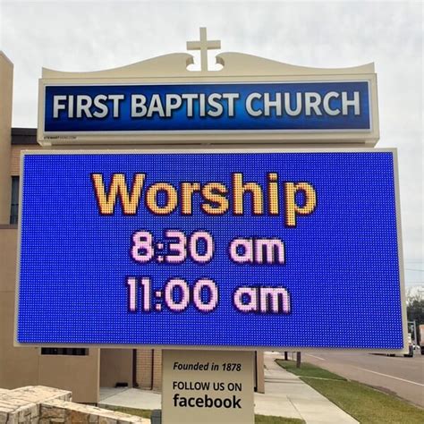 Church Sign For First Baptist Church Cuero Tx