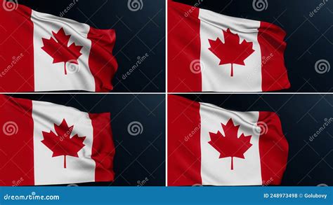 Canada Flag Maple Leaf Canadian Symbol Set of 4 Stock Photo - Image of ...