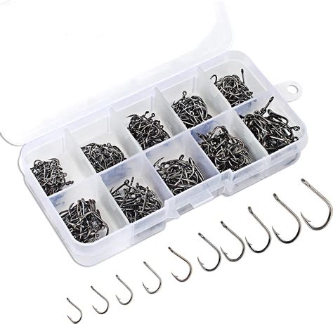 Vipmoon Circle Fishing Hooks With Plastic Box Set Pcs Carbon Steel