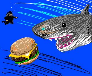 Hey, Look At That Shark Eating A Cheeseburger! - Drawception