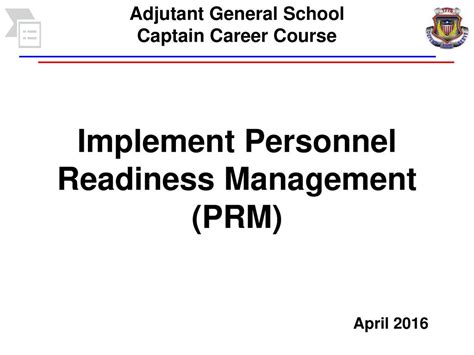 Adjutant General School Captain Career Course Ppt Download