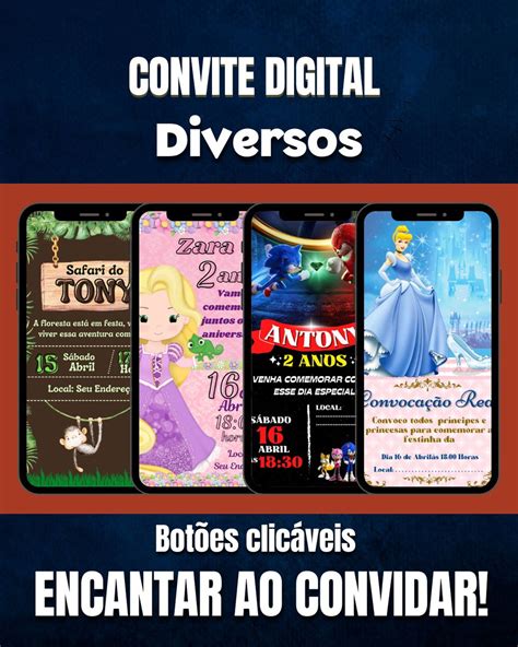 Convite Digital Simples Personagens Elo Produtos Especiais