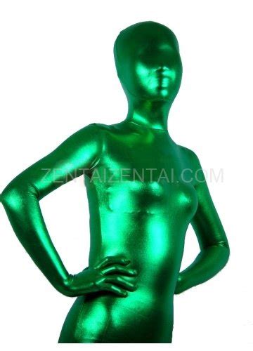 Cool Green Shiny Metallic Unisex Morph Zentai Suit