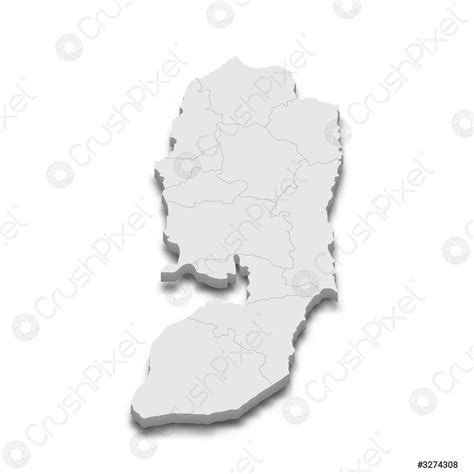 3d Map With Borders Of Regions Stock Vector Crushpixel