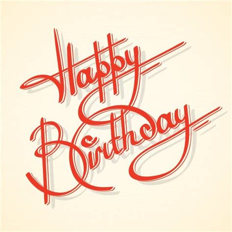 Calligraphy Happy Birthday Ornate Lettering Postcard Template Vector