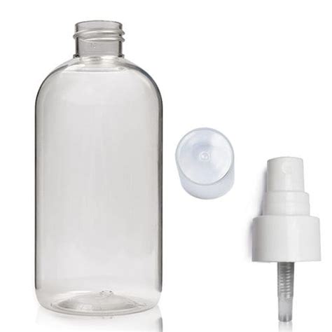 250ml Clear PET Boston Bottle With Atomiser Spray Ampulla Ltd