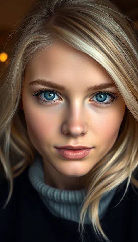 Beautiful Blue Eyed Blonde Image Free AI Generator Makepix