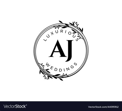 Aj Initials Letter Wedding Monogram Logos Vector Image