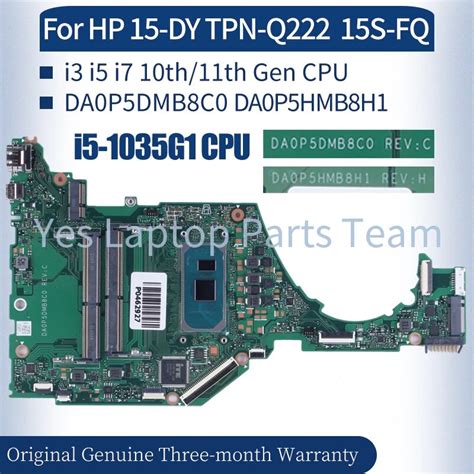 For HP TPN Q222 15 DY 15S FQ Laptop Mainboard M16463 601 M16464 001