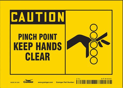 CONDOR Safety Sign Sign Format Traditional OSHA Pinch Point Keep