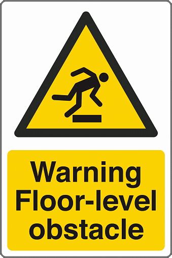 Iso 7010 Standard Symbol Safety Sign Warning Floor Level Obstacle