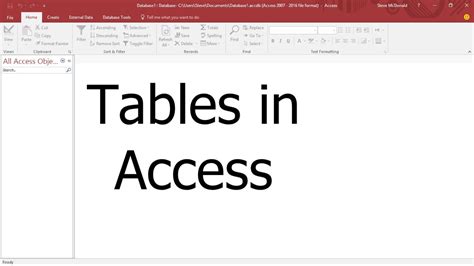 Microsoft Access Tutorial Creating A Table In Ms Access For