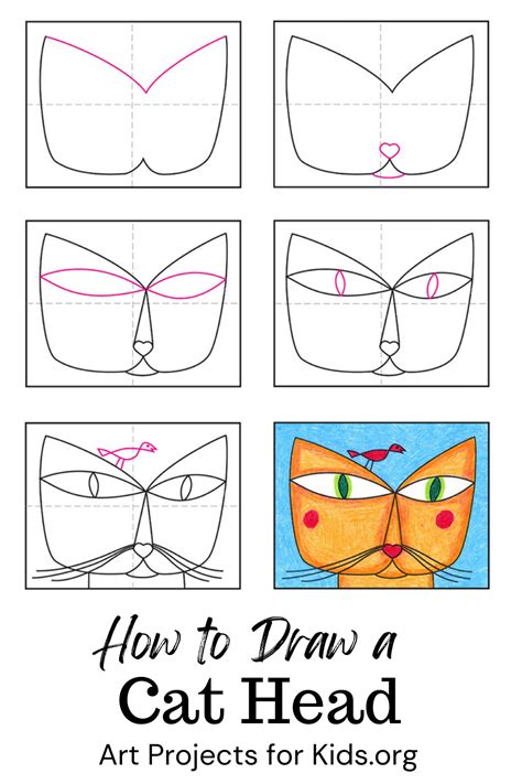 Learn how to draw a Cat Head like Paul Klee with an easy step by step ...