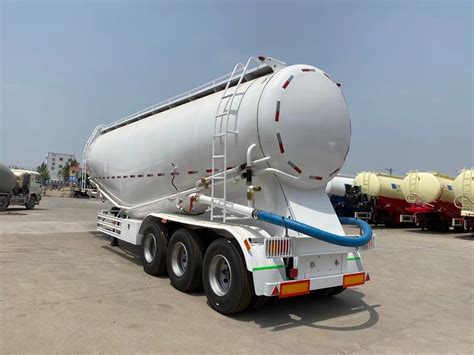 Axles V Shape Dry Bulk Cement Tanker Semi Trailer With Good Air