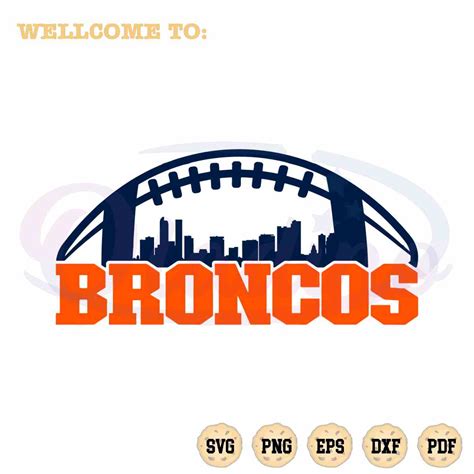 Denver Broncos Football City Skyline Svg Graphic Design Cutting File