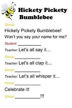 Hickety Pickety Bumblebee Greeting by Energize Me | TpT