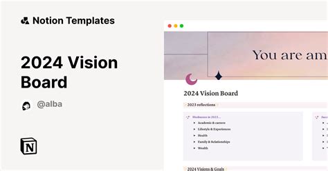 2024 Vision Board Template Notion Marketplace